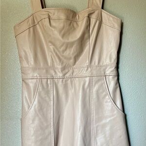 NWOT Amanda Uprichard Vegan Leather Ace Dress, Pale Pink, Size Small